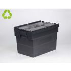 Euronorm Distributionsbehälter Deckelkiste 600x400x416 mm, 72 Liter, schwarz-schwarz