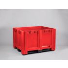 Palettenbox auf 3 Kufen, 120x100x76cm, 610 Ltr. rot