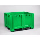 Palettenbox auf 3 Kufen, 120x100x76cm, 610 Ltr. grün