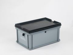 UN-zertifizierter Transportbehälter, 600x400x307 mm, 53 L,grau