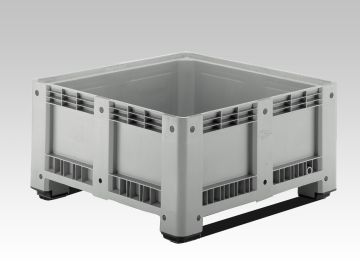 Palettenbox 1130x1130x600 mm, 460 Liter, auf 2 Kufen 