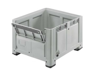 Palettenbox mit Klappe, 1200x1000x850 mm, 760 Liter, auf 4 Füße