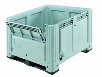 Palettenbox 1200x1000x870 mm 2 Kufen mit Klapptür (pro Stück)