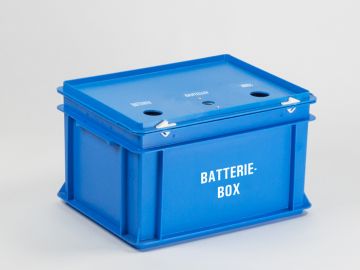 Batteriebox 20 liter, 3 Öffnungen, Deutsch