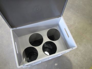 Druckluftflaschenbehälter 600x400x633 mm, mit 4 Löcher ø190 mm