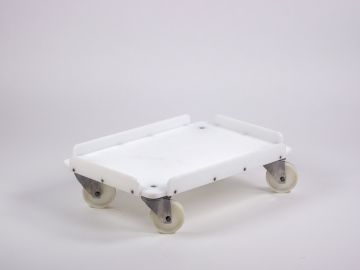 Kunststoff Untersetzwagen 600x400x200 mm auf 4 galvanisierten Lenkrollen
