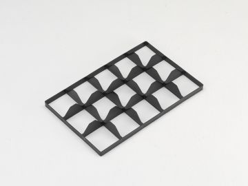 Niedrige Facheinteilung mit 15 Fächer für Behälter 600x400 mm, schwarz