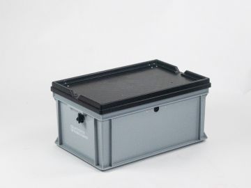 UN-zertifizierter Transportbehälter, 600x400x307 mm, 53 L,grau
