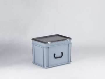 Euroline stapelbare Kunststoffkoffer mit einem Griff, 400x300x285 mm, 25L PP virgin