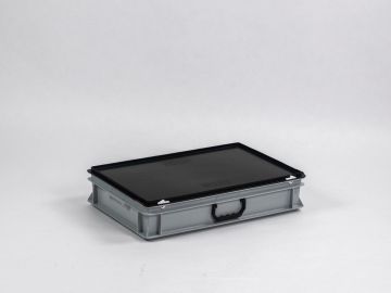 E-line Euroline stapelbare Koffer mit einem Griff, 20L  PP recycle grau-schwarz