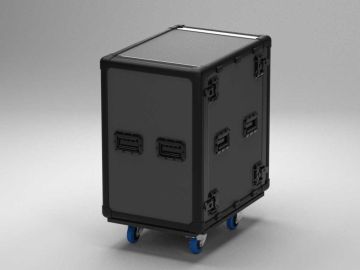 Exo Rack Case 19" DoubleDoor, 16U, Schwarz, Vulcan, IP*6, Auf Rollen, Professionell