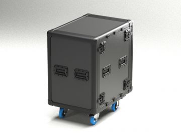 Exo Rack Case 19" DoubleDoor, 16U, Schwarz, Vulcan, IP*6, Auf Rollen, Professionell