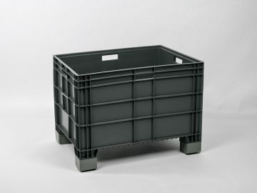 Großvolumenbehälter 800x600x580 mm 186 l. auf 4 erhöhten Füßen, dunkelgrau
