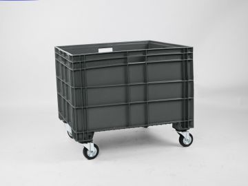 Großvolumenbehälter 800x600x630 mm 186 l. auf 4 Rädern, dunkelgrau
