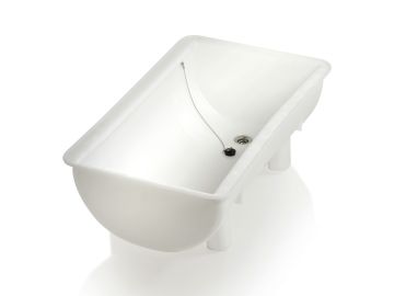 Kunststoffspülbehälter 100 lt, 4 Füße, mit Stopfen, weiß