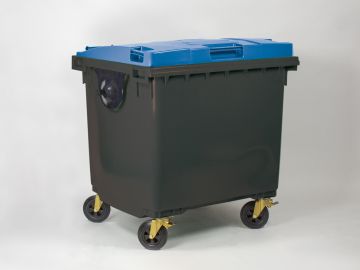Mülltonne 1000 Liter, 1370x1085x1315 mm, grau/blau