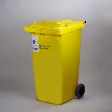 Gefahrgutcontainer fürs Krankenhaus mit 2 Rädern, 240 l, UN-Zulassung