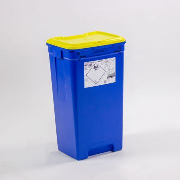 Krankenhausabfallbehälter 60 Liter ohne Einwurföffnung, blau/gelb