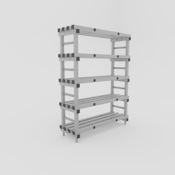 Plastic Shelving 100x40x177 cm with 5 shelves, grey