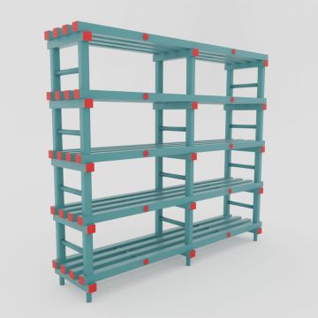 Plastic shelving 200x40x177 cm with 5 shelves
