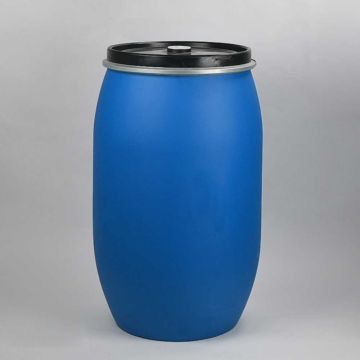 UN Kunststofffass mit Deckel, 220 Liter, ø600x980 mm, blau