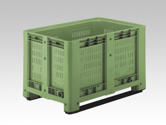 Palettenbox perfo 470 Ltr.1200x800x780 mm, 3 Kufen, grau