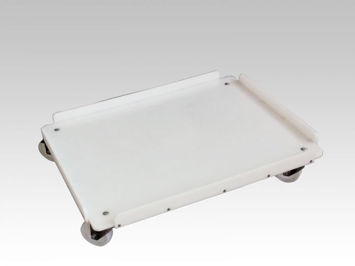 Trolley 800x600 mm, Farbe weiss, galva Räder