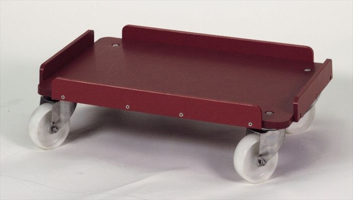 Kunststoff Untersetzwagen 600x400 mm, auf 4 galvanisierten Lenkrollen, 2 Räder gebremst