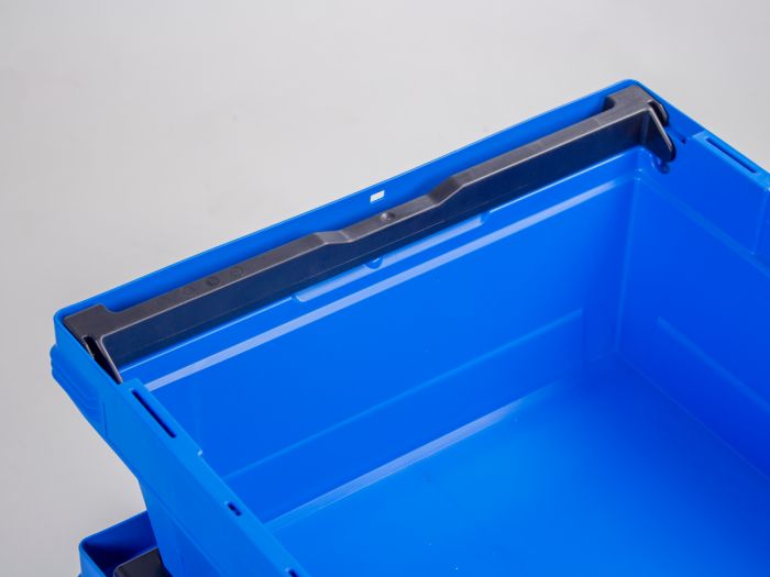 Schachtelbarer Behälter 58 Liter mit Stapelbügel blau