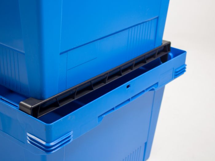 Schachtelbarer Behälter 58 Liter mit Stapelbügel blau