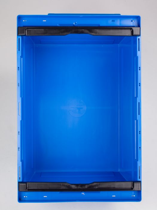 Schachtelbarer Behälter 58 Liter mit Stapelbügel blau