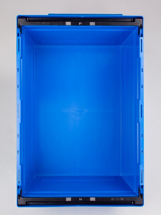 Schachtelbarer Behälter 58 Liter mit Stapelbügel blau