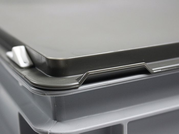 Euroline stapelbare Kunststoffkoffer mit einem Griff, 600x400x90 mm, 14L  PP virgin