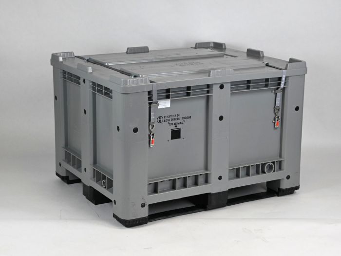 Palettenbox 1200x1000x815 mm UN-begutachtet mit Spanngurte abschließbarem Deckel