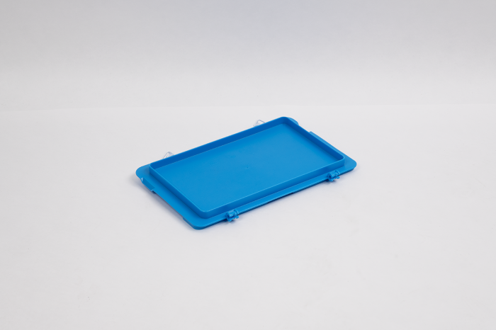Scharnierdeckel mit Schnappverschlüssen 300x200mm, Euronorm, blau