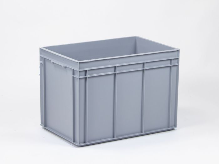 stapelbare Kunststoffbehälter E-line Normbox 600x400x425 mm, 90L mit Muschelgriffen