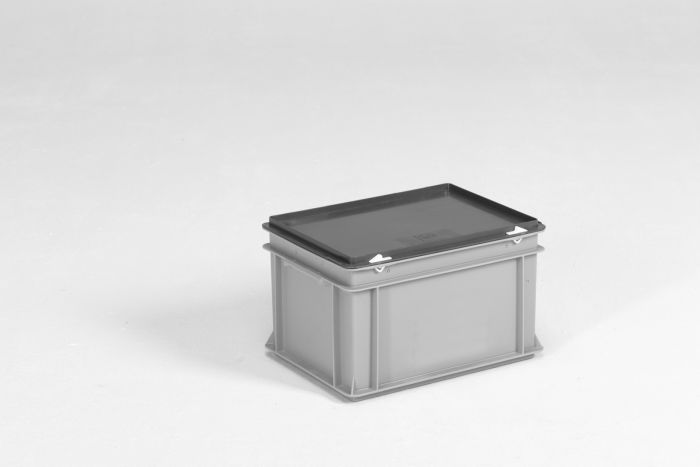 Eurobehälter E-line, stapelbar, mit Deckel, 400x300x235 mm, 20L