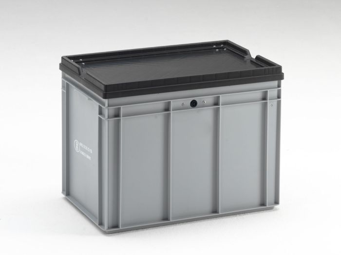 UN-zertifizierter Transportbehälter, 600x400x452 mm, 90 L, grau