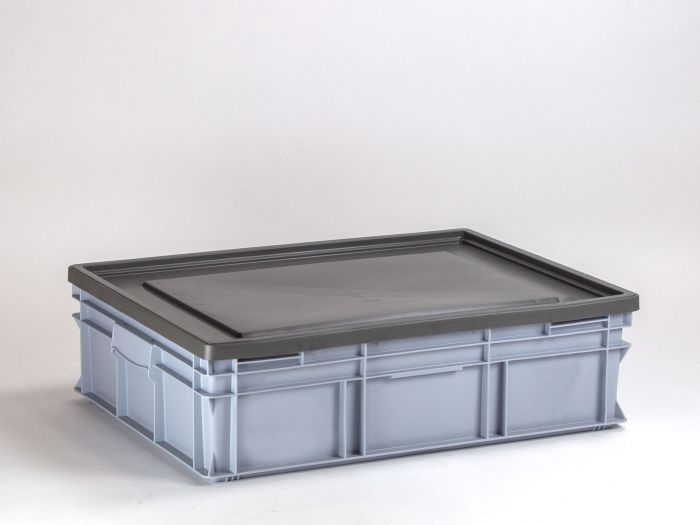 Kunststoffbehälter 800x600x220 mm 90 L mit Scharnierdeckel