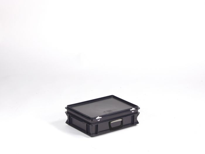 Euroline stapelbare ESD Leitfähige Kunststoffkoffer mit einem Griff, 400x300x135 mm, 10L