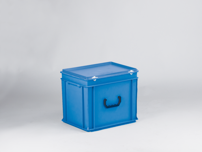E-Line Kunststoffkoffer, 40x30x34cm, mit 1 Griff, stapelbar, blau
(pro Stück)
