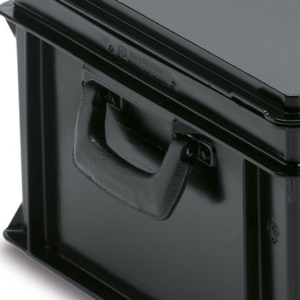 Euroline stapelbare ESD Leitfähige Kunststoffkoffer mit zwei Griffen, 600x400x235 mm, 40L 