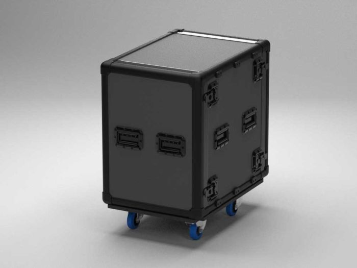 Exo Rack Case 19" DoubleDoor, 6U, Schwarz, Vulcan, IP*4, Auf Rollen, Professionell