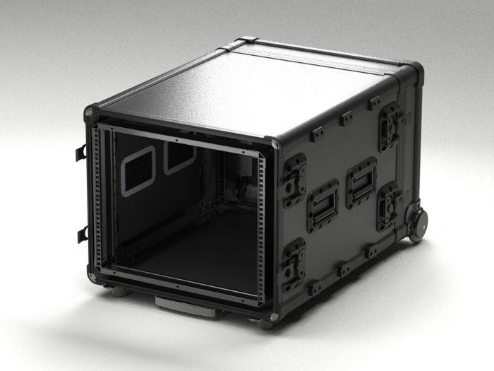 Exo Rack Case 19" DoubleDoor, 8U, Schwarz, Vulcan, IP*6, Professionell