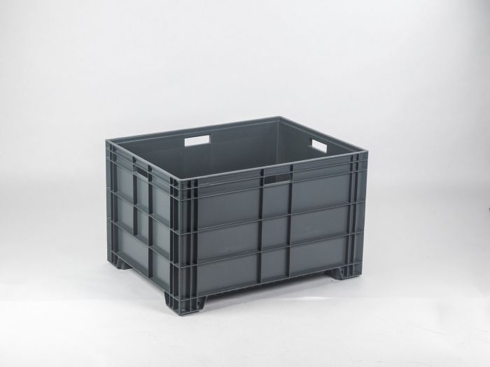 Großvolumenbehälter 800x600x500 mm 186 l. auf 4 erhöhte Füße, dunkelgrau