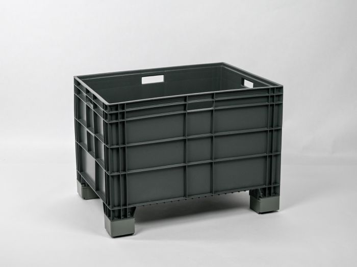 Großvolumenbehälter 800x600x580 mm 186 l. auf 4 erhöhten Füßen, dunkelgrau