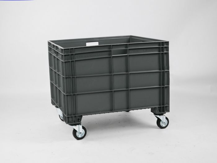 Großvolumenbehälter 800x600x630 mm 186 l. auf 4 Rädern, dunkelgrau