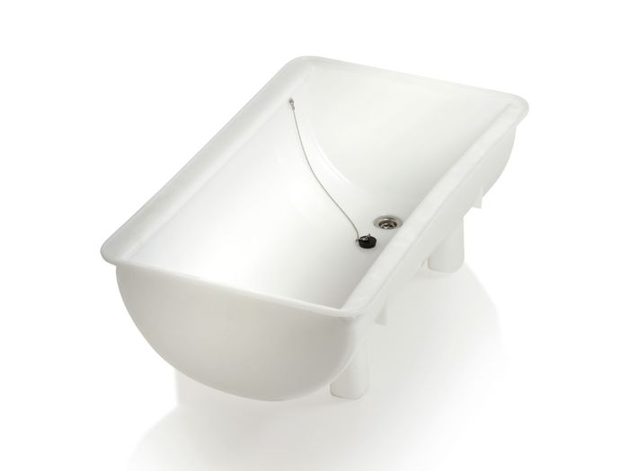 Kunststoffspülbehälter 100 lt, 4 Füße, mit Stopfen, weiß