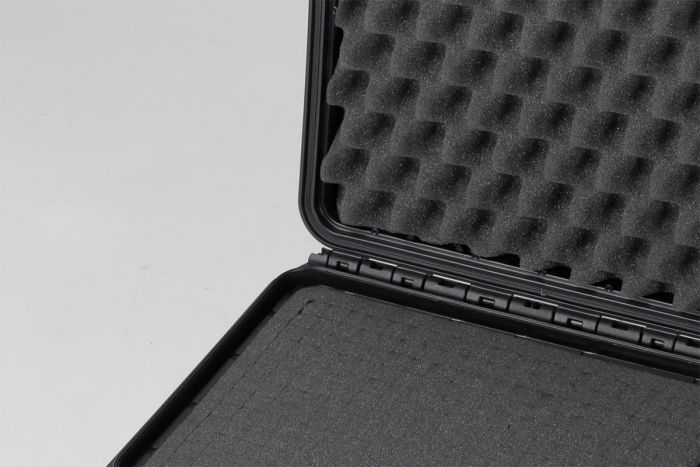 stoßfester wasserdichter Kunststoffkoffer, 687x528x376 mm, schwarz, inkl. Blockschaum