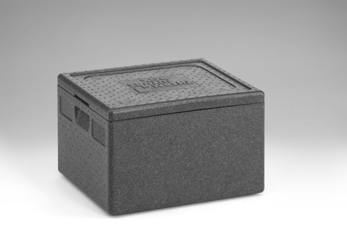 EPP Thermobox, 525x430x345 mm, 48 Liter mit Deckel, schwarz